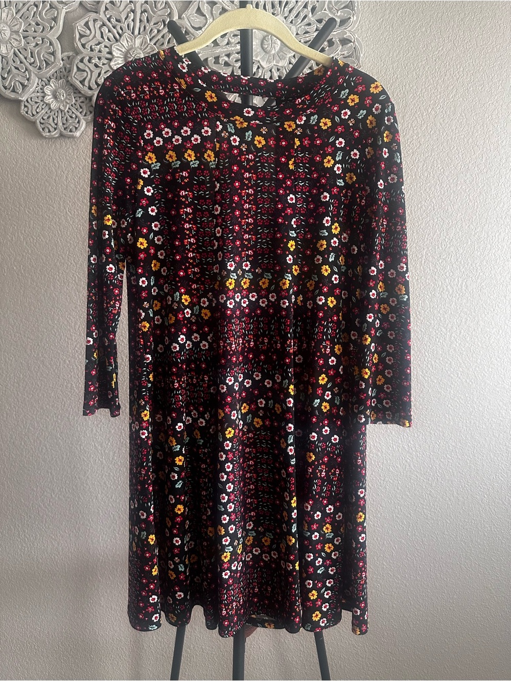BCBGeneration Black Floral Mini Dress